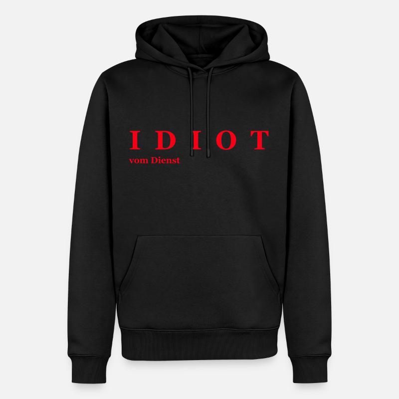 Idiot en service - Sweat à capuche Premium bio Homme - noir