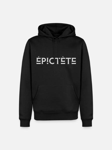 EPICTETE - Sweat à capuche Premium bio Homme - noir