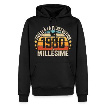 Vintage 1980er Jahre Retro 1980er Jahre Geburtstagsgeschenk - Männer Premium Bio Hoodie - Schwarz - Vorne - Nico (187cm)