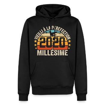 Jahrgang 2020 Retro Geburtstagsgeschenk 2020 - Männer Premium Bio Hoodie - Schwarz - Vorne - Nico (187cm)