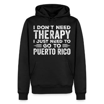 I Don't Need Therapy I Just Need Go To Puerto Rico - Sweat à capuche Premium bio Homme - noir - Devant - Nico (187cm)