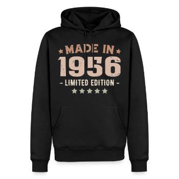 Hergestellt im Jahr 1956 Jahrgang 1956 Jubiläumsgeschenk - Männer Premium Bio Hoodie - Schwarz - Vorne - Nico (187cm)