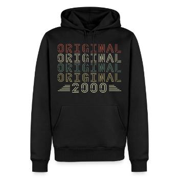 Original 2000 Vintage Rétro Cadeau D'anniversaire - Sweat à capuche Premium bio Homme - noir - Devant - Nico (187cm)