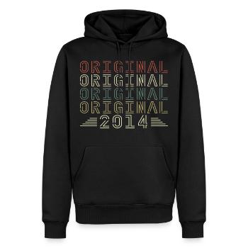 Original 2014 Vintage Rétro Cadeau D'anniversaire - Sweat à capuche Premium bio Homme - noir - Devant - Nico (187cm)