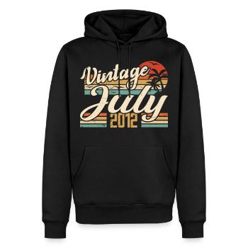 July 2012 Gift, 12th Anniversary July 2012 - Men’s Premium Organic Hoodie - black - Front - Nico (187cm)