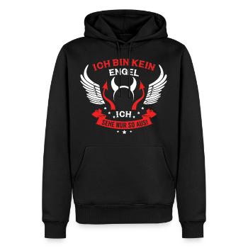 Bin kein Engel - Männer Premium Bio Hoodie - Schwarz - Vorne - Nico (187cm)
