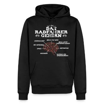 Fahrradfaherer gehirn - Männer Premium Bio Hoodie - Schwarz - Vorne - Nico (187cm)