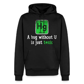 Cadeau toxique drôle de câlin de l'élément chimique de la science Hg - Sweat à capuche Premium bio Homme - noir - Devant - Nico (187cm)