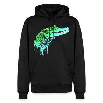 Krokodil Kroko Echse Alligator - Männer Premium Bio Hoodie - Schwarz - Vorne - Nico (187cm)