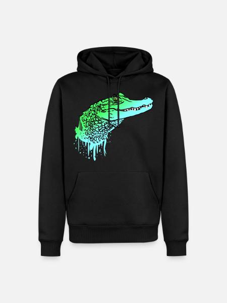 Crocodile crocodile lizard alligator - Men’s Premium Organic Hoodie - black