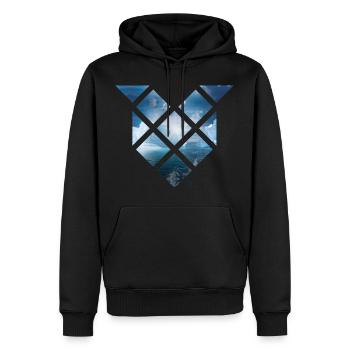 Norden - Männer Premium Bio Hoodie - Schwarz - Vorne - Nico (187cm)