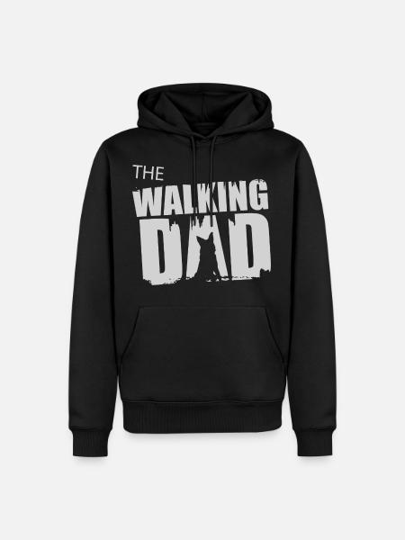 Idée cadeau de berger allemand à pied Père Gassi - Sweat à capuche Premium bio Homme - noir