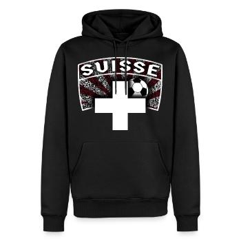 soccer suisse 01 fussball t shirt schweiz - Männer Premium Bio Hoodie - Schwarz - Vorne - Nico (187cm)