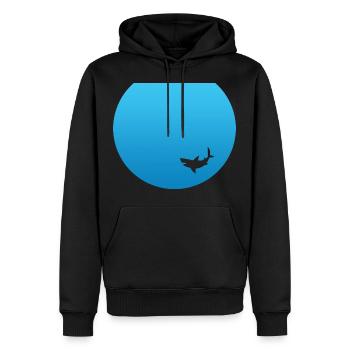 Eau de requin - Sweat à capuche Premium bio Homme - noir - Devant - Nico (187cm)