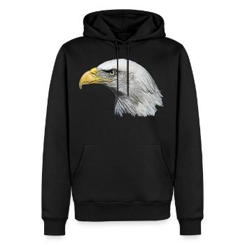 Tier,Tiere,Vogel,Adler,See Adler,Natur,Umwelt,Kopf - Männer Premium Bio Hoodie - Schwarz - Vorne - Nico (187cm)