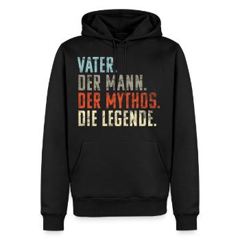 Vater Mann Mythos Legende Vatertag Geschenk Witzig - Männer Premium Bio Hoodie - Schwarz - Vorne - Nico (187cm)