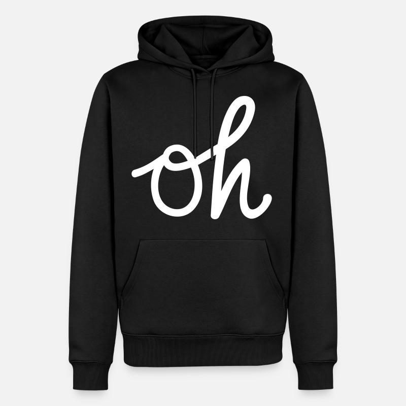 oh Typografie - Männer Premium Bio Hoodie - Schwarz