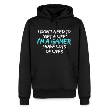 I’m a Gamer - Sweat à capuche Premium bio Homme - noir - Devant - Nico (187cm)