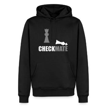 échec et mat - Sweat à capuche Premium bio Homme - noir - Devant - Nico (187cm)