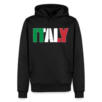 Italien - Männer Premium Bio Hoodie - Schwarz - Vorne - Nico (187cm)