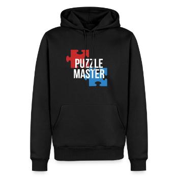 Puzzle master hobby gift idea - Sweat à capuche Premium bio Homme - noir - Devant - Nico (187cm)