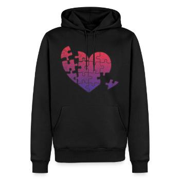 Herz - Männer Premium Bio Hoodie - Schwarz - Vorne - Nico (187cm)