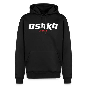 Osaka | Japan - Männer Premium Bio Hoodie - Schwarz - Vorne - Nico (187cm)