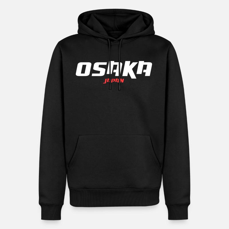 Osaka | Japan - Männer Premium Bio Hoodie - Schwarz