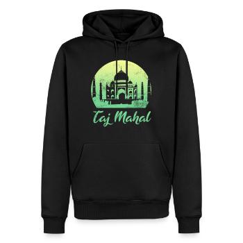 Taj Mahal - تاج محل - Männer Premium Bio Hoodie - Schwarz - Vorne - Nico (187cm)