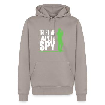 Spy Secret Agent - Men’s Premium Organic Hoodie - taupe - Front - Nico (187cm)