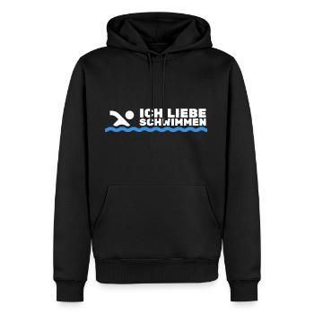Schwimmer Sport Ich Liebe Schwimmen Geschenk - Männer Premium Bio Hoodie - Schwarz - Vorne - Nico (187cm)