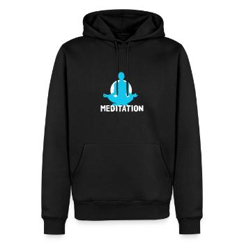 Meditation meditieren - Männer Premium Bio Hoodie - Schwarz - Vorne - Nico (187cm)