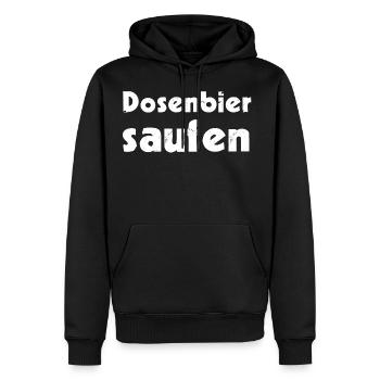 Dosenbier saufen - Männer Premium Bio Hoodie - Schwarz - Vorne - Nico (187cm)