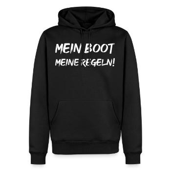 Mein Boot Meine Regeln! - Männer Premium Bio Hoodie - Schwarz - Vorne - Nico (187cm)