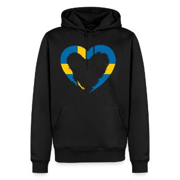 Suède - Sweat à capuche Premium bio Homme - noir - Devant - Nico (187cm)