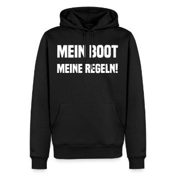 Mein Boot Meine Regeln! - Männer Premium Bio Hoodie - Schwarz - Vorne - Nico (187cm)