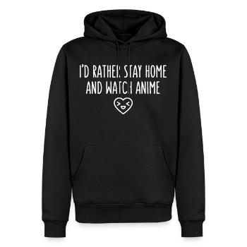 Amateurs de l’anime rengaine Regarder Anime - Sweat à capuche Premium bio Homme - noir - Devant - Nico (187cm)