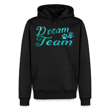 Chien Dream Team - Sweat à capuche Premium bio Homme - noir - Devant - Nico (187cm)