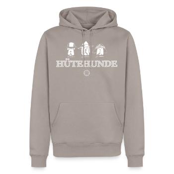 Hütehunde - DogTypoCollection lustiges Hundeshirt - Männer Premium Bio Hoodie - Taupe - Vorne - Nico (187cm)