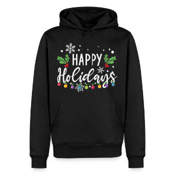 Joyeuses Fêtes De Noël Ampoules - Sweat à capuche Premium bio Homme - noir - Devant - Nico (187cm)