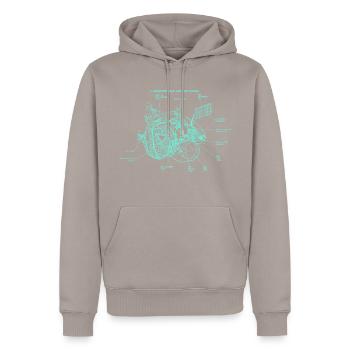 Retro Mondlandung Apollo Raumfahrt Illustration - Männer Premium Bio Hoodie - Taupe - Vorne - Nico (187cm)