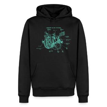 Retro Mondlandung Apollo Raumfahrt Illustration - Männer Premium Bio Hoodie - Schwarz - Vorne - Nico (187cm)