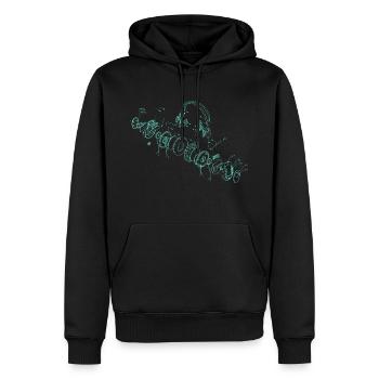 Technische Kopfhörer HiFi Illustration - Männer Premium Bio Hoodie - Schwarz - Vorne - Nico (187cm)