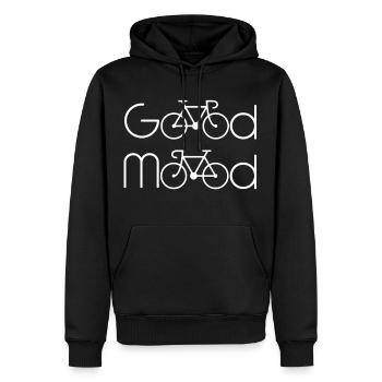 Good Mood - Männer Premium Bio Hoodie - Schwarz - Vorne - Nico (187cm)