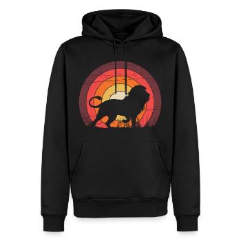 Ein Löwe - Männer Premium Bio Hoodie - Schwarz - Vorne - Nico (187cm)