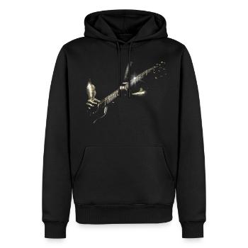 Guitarist - Sweat à capuche Premium bio Homme - noir - Devant - Nico (187cm)