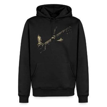 Guitarist - Sweat à capuche Premium bio Homme - noir - Devant - Nico (187cm)