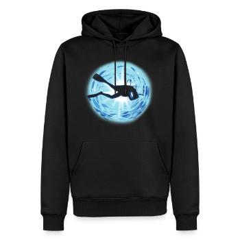 diver - Sweat à capuche Premium bio Homme - noir - Devant - Nico (187cm)