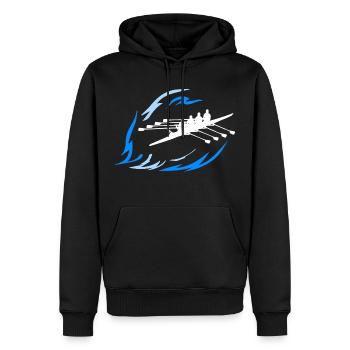 Rowing - Double 4 - Men’s Premium Organic Hoodie - black - Front - Nico (187cm)