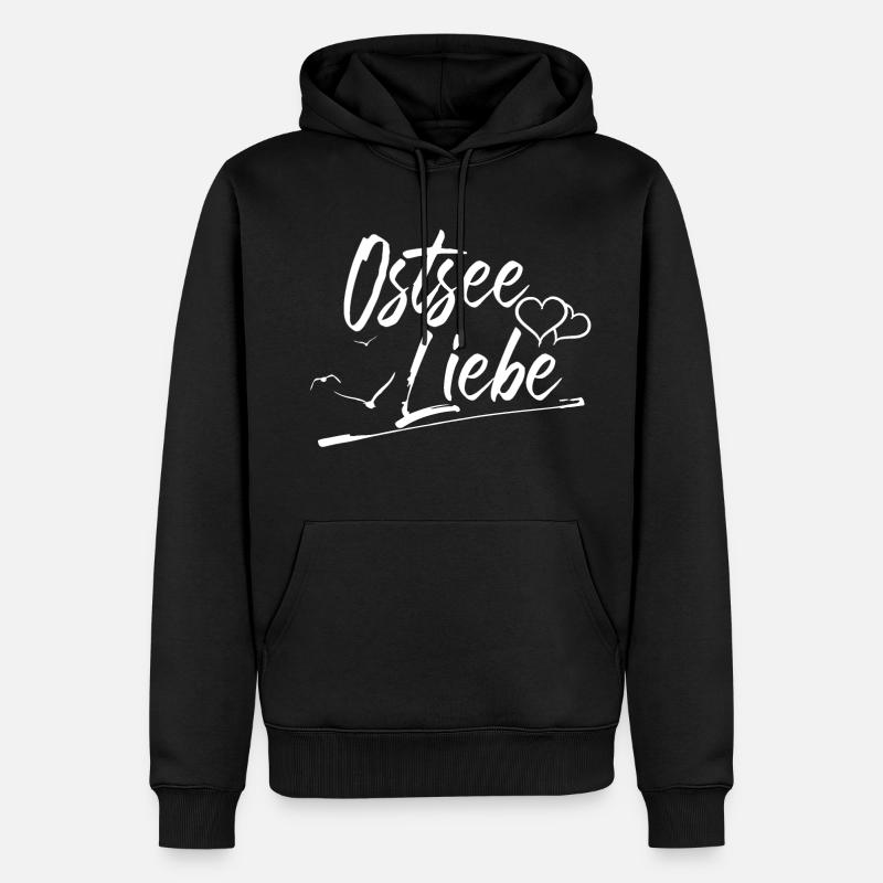 Ostsee Liebe - Männer Premium Bio Hoodie - Schwarz